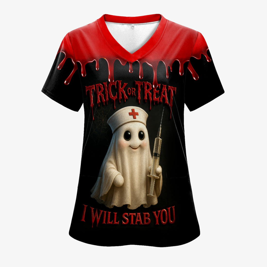 Funny Halloween Nurse T-shirt - Trick or Treat Boo Boo Crew with Syringe Design - Customizable Gift for Healthcare Workers, RN, LPN
