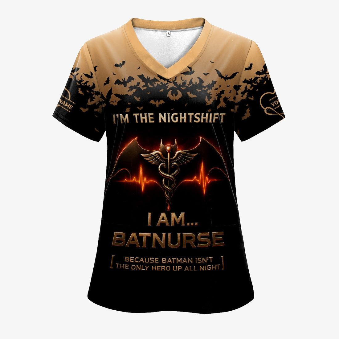 Personalized I Am Batnurse T-Shirt for Nurses - Superhero Night Shift RN LPN CNA - Funny Gift  for Healthcare Workers