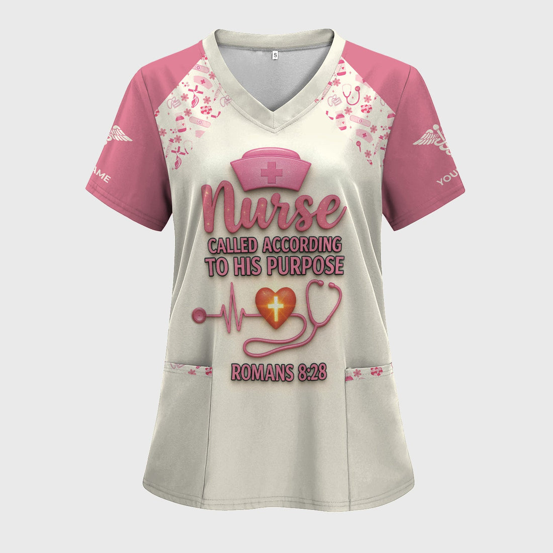 Personalized Faith Nurse T-Shirt - Called According To His Purpose Quote - Religious Gift for RN LPN Healthcare Workers