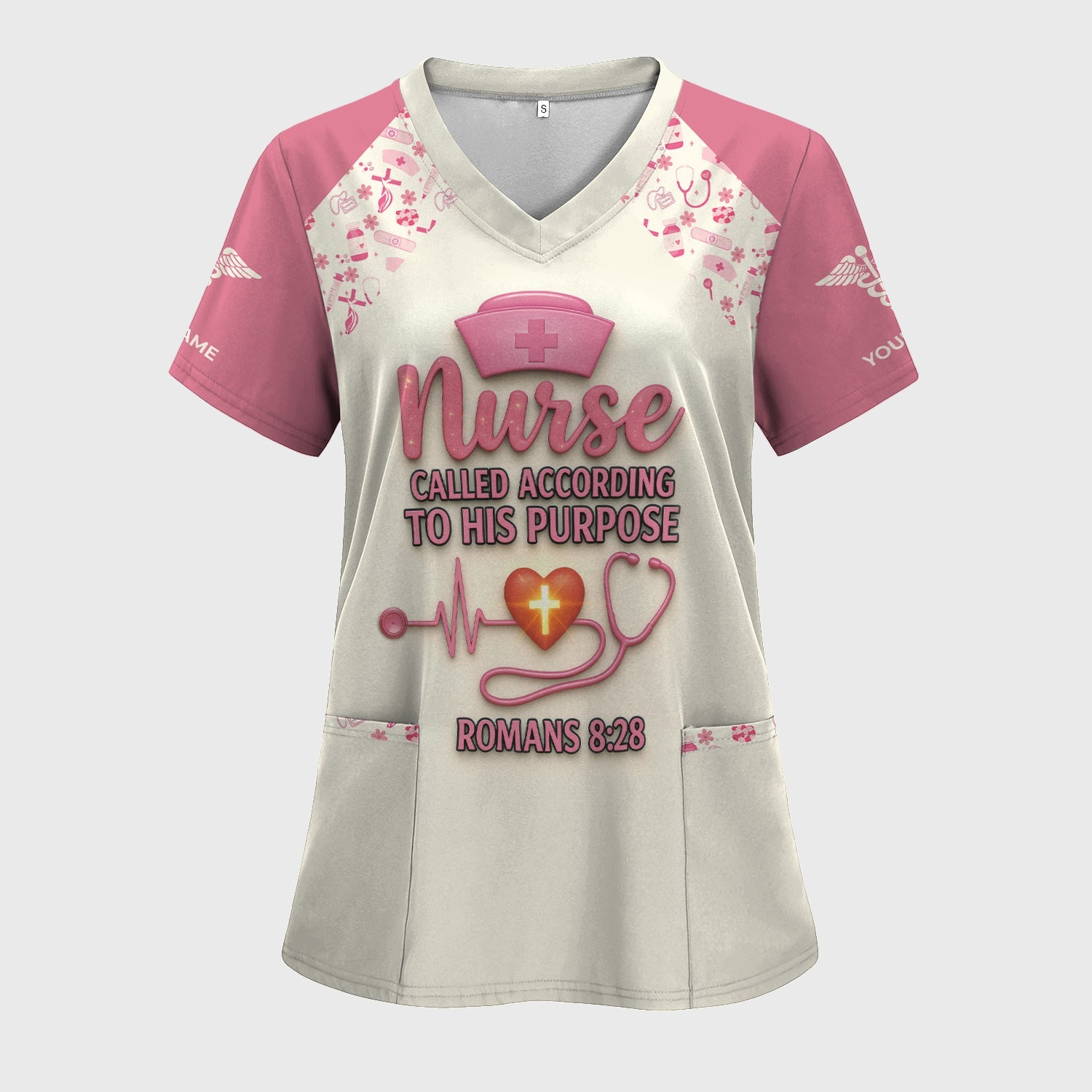 Personalized Faith Nurse T-Shirt - Called According To His Purpose Quote - Religious Gift for RN LPN Healthcare Workers