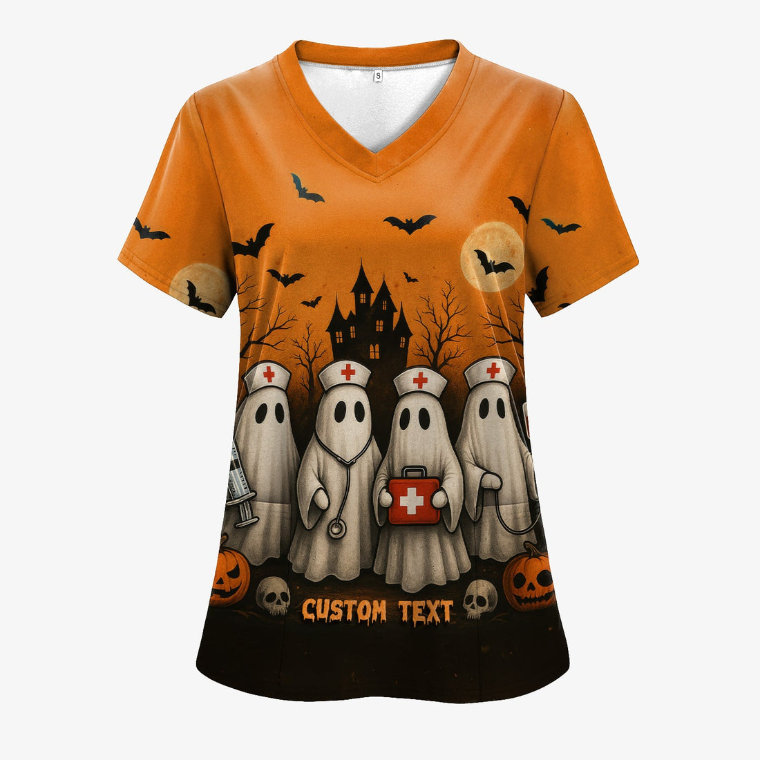 Personalized Boo Boo Crew Nurse Shirt - Halloween Ghost & Caduceus Graphic - Custom Gift for RN CNA LPN Healthcare Workers