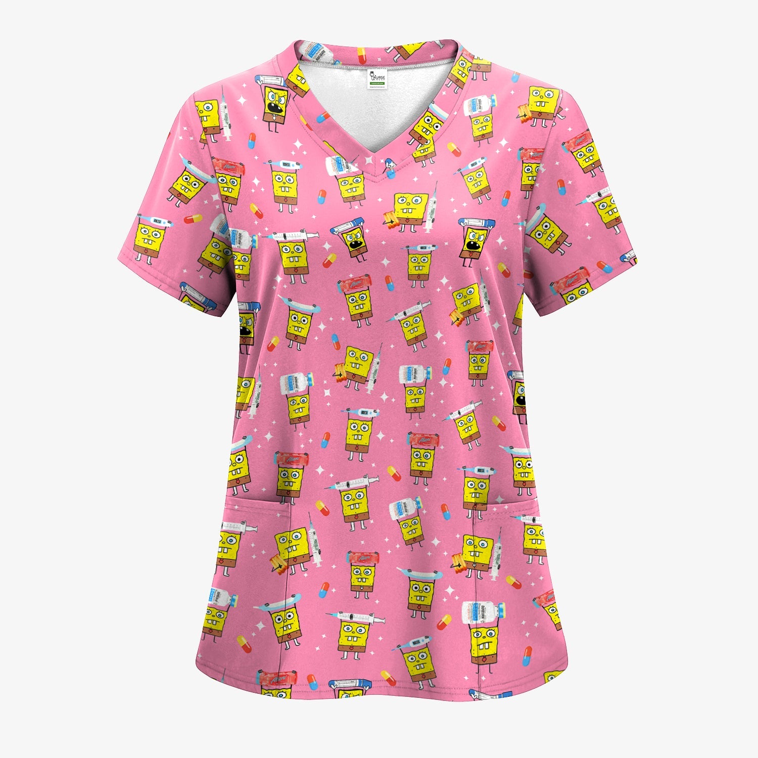 Funny Cartoon Character Shirt - All Over Print Graphic Tee for Women - Gift for RN LPN Healthcare Workers