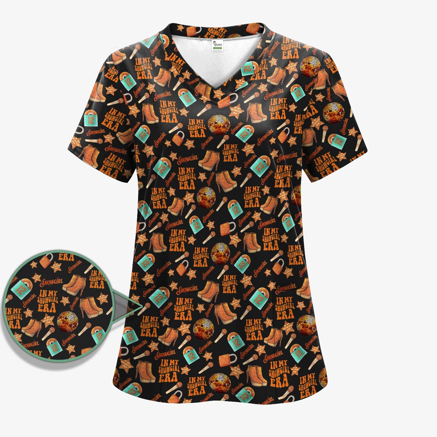 Funny Nurse Life Shirt - Women's Showgirl & TS12 Orange Graphic Tee - Gift for RN LPN CNA & Healthcare Workers