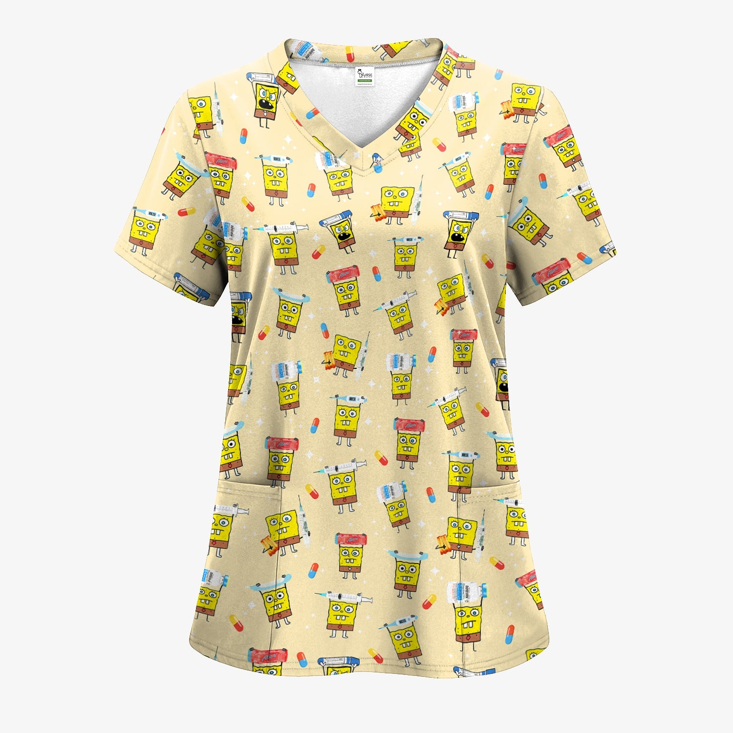 Funny Cartoon Character Shirt - All Over Print Graphic Tee for Women - Gift for RN LPN Healthcare Workers