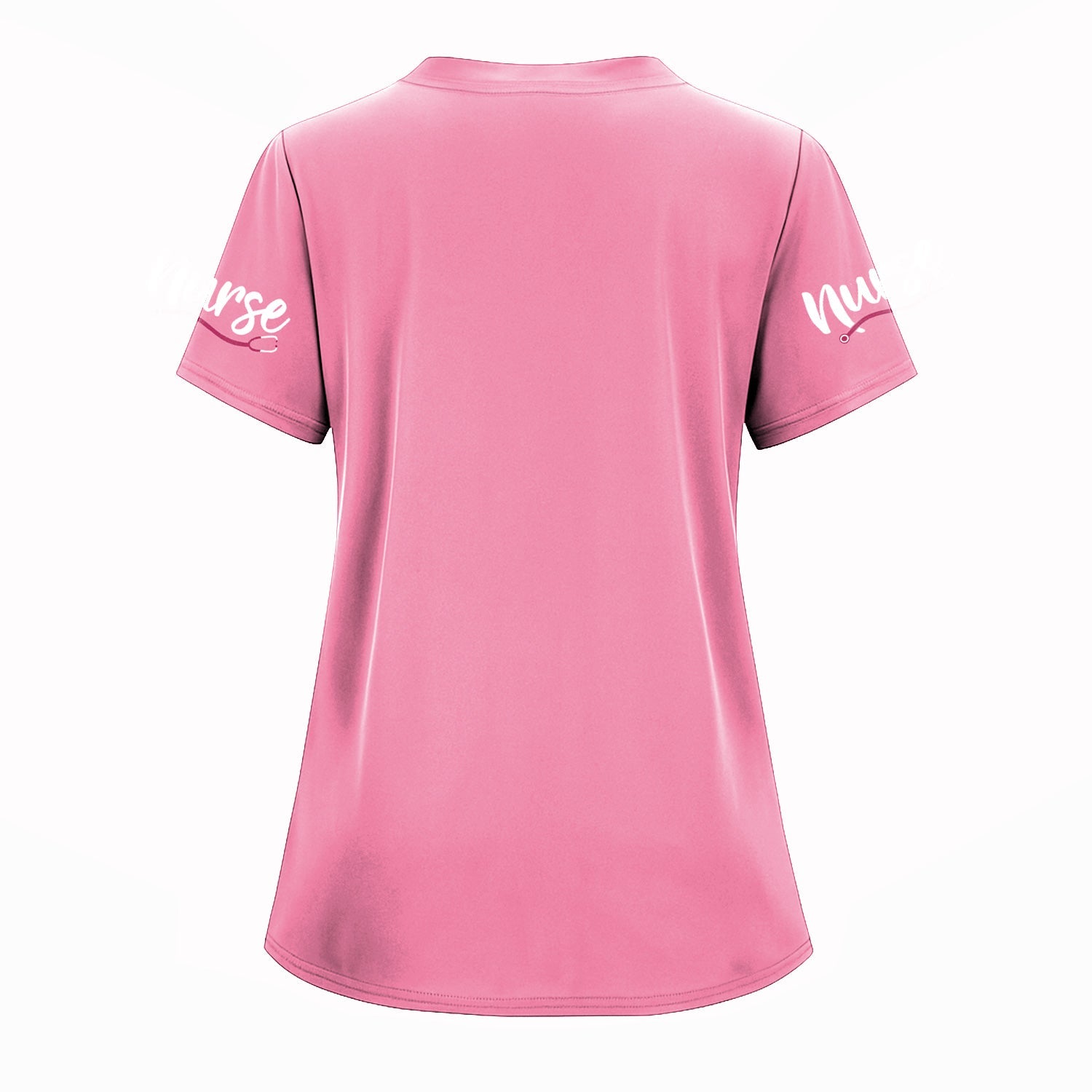 Personalized Nurse Shirt for Women - Pink Stethoscope Gift for RN CNA LPN - Custom Name Medical Uniform Tee