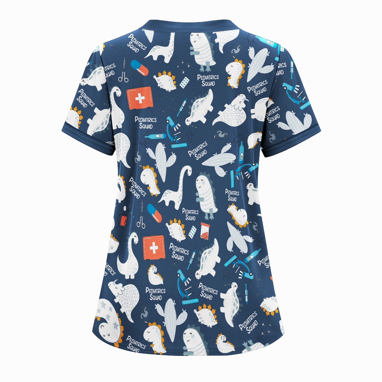 Personalized Pediatric Nurse Shirt - Cute Dinosaur Medical Graphic Tee - Gift for RN, CNA, Healthcare Worker