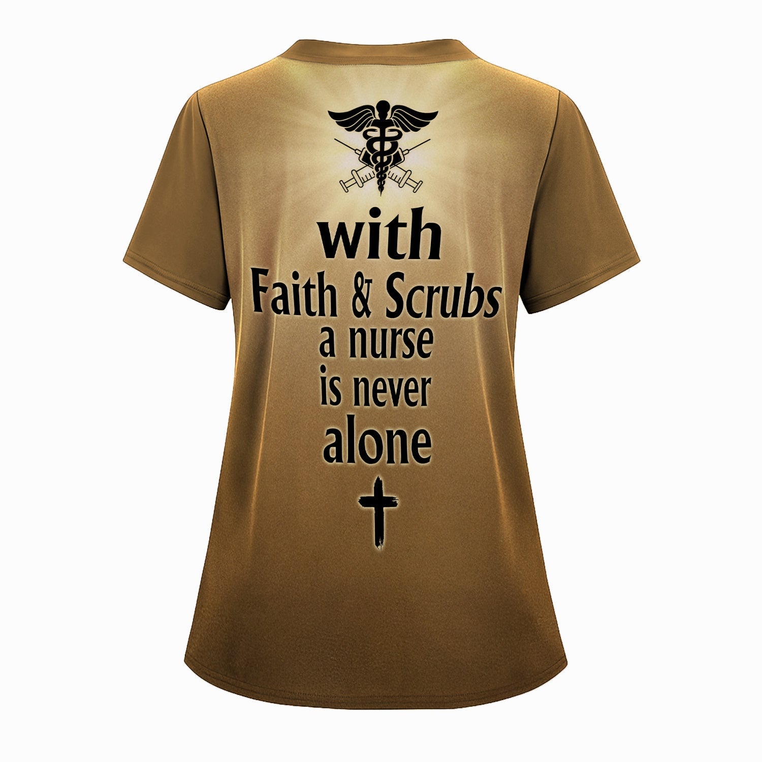 Custom Faith Nurse Shirt with Medical Cross - Inspirational Christian Nurse Graphic Tee - Gift for RN, CNA, LPN, Healthcare Worker