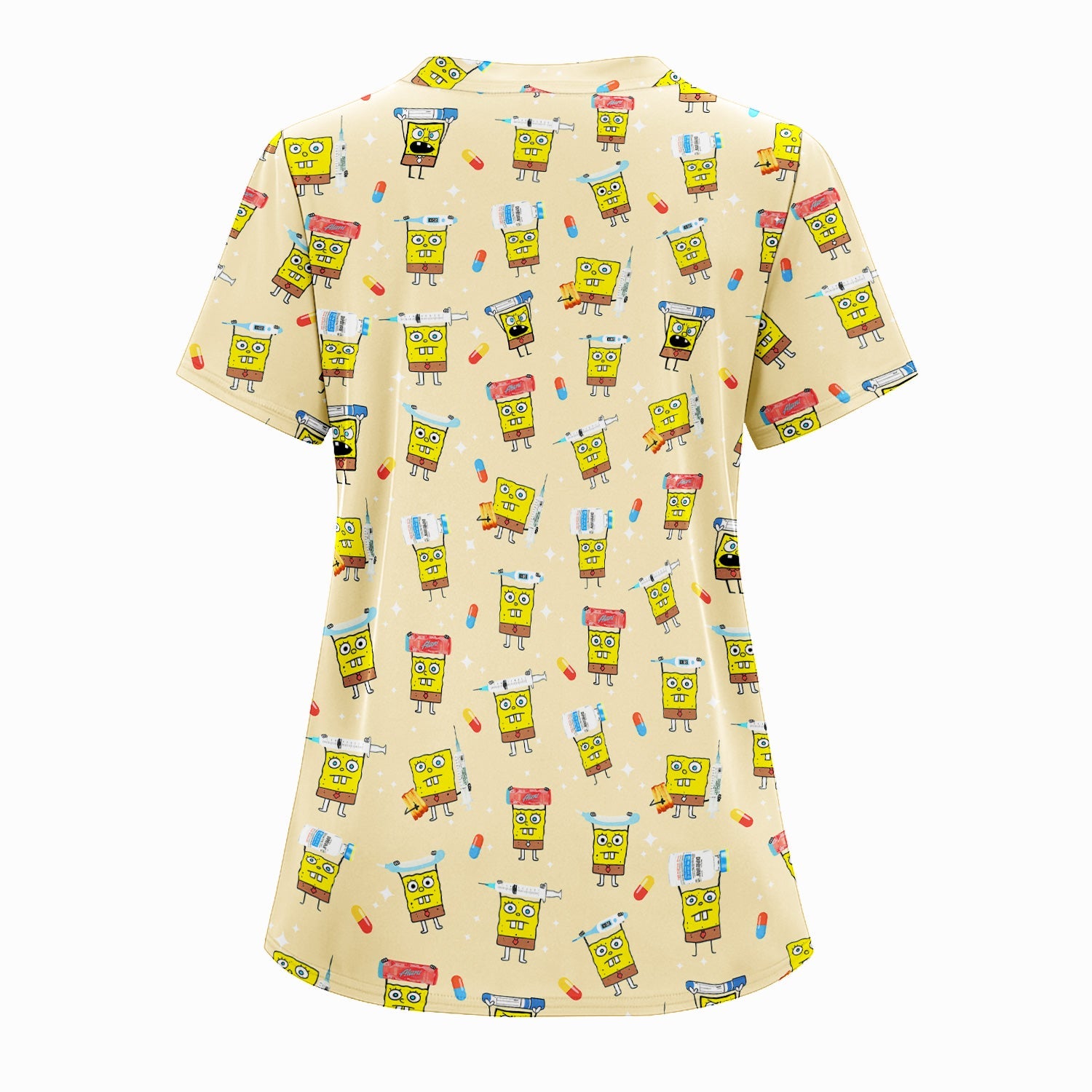 Funny Cartoon Character Shirt - All Over Print Graphic Tee for Women - Gift for RN LPN Healthcare Workers