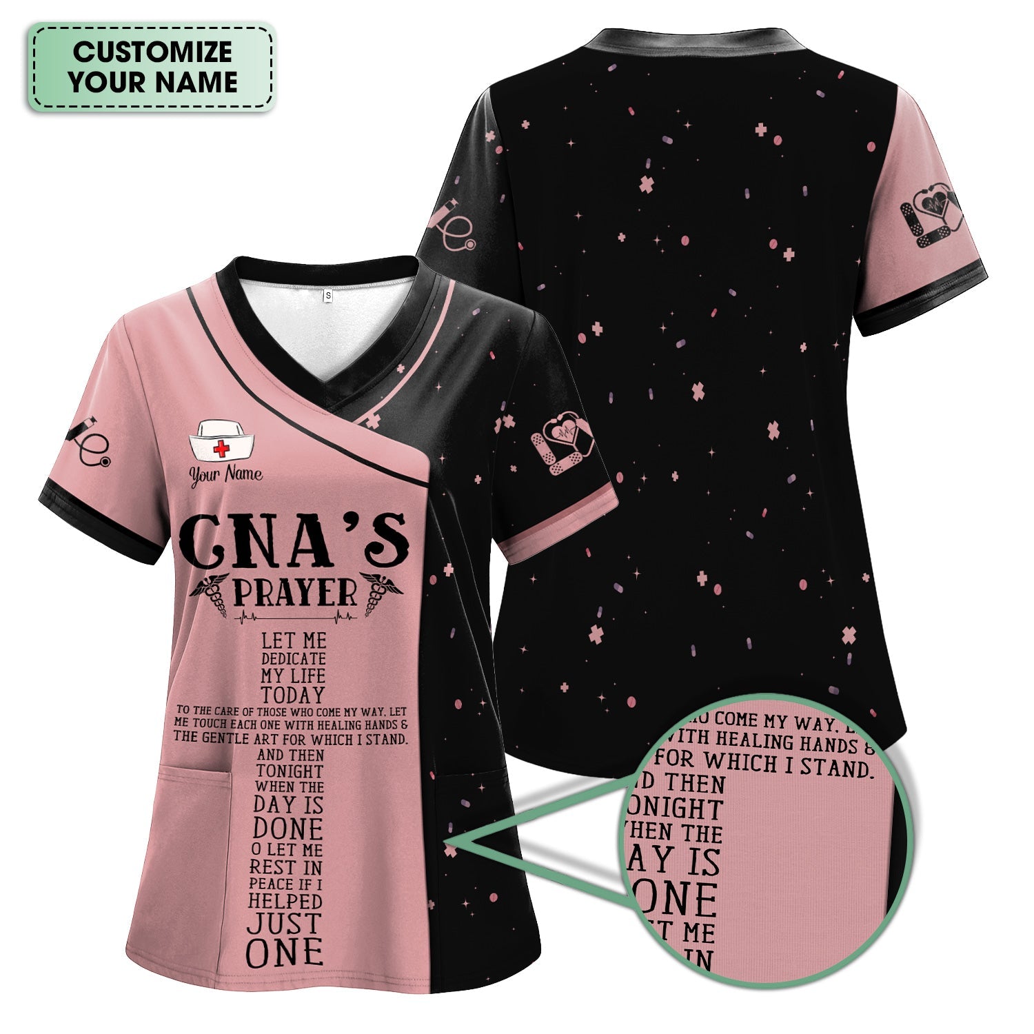 Custom Inspirational Nurse Shirt - CNA's Prayer Graphic Tee - Thoughtful Gift for Healthcare Workers & Nursing Assistants