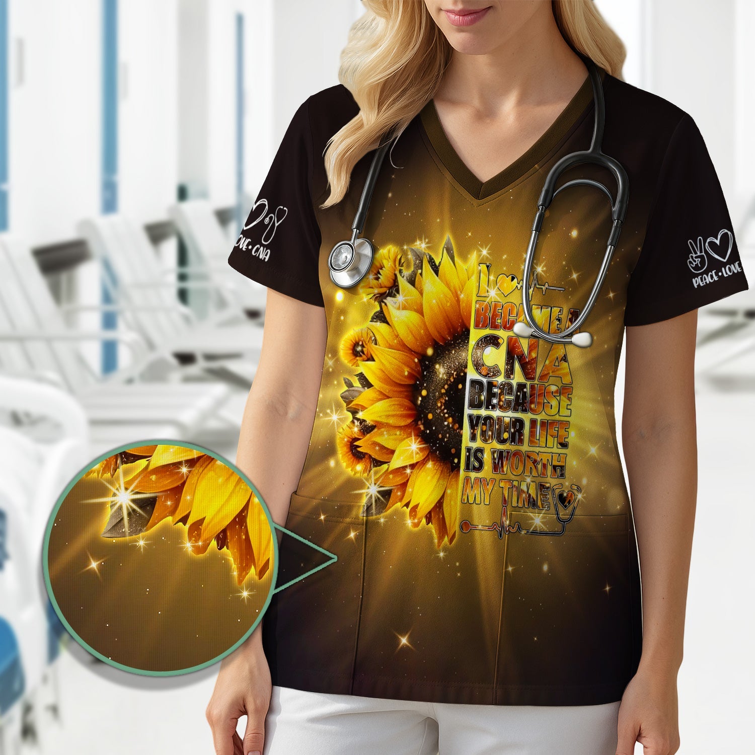 Custom CNA Floral T-Shirt - Your Life Is Worth My Time Design - Gift for Women's CNA & Nursing Assistants