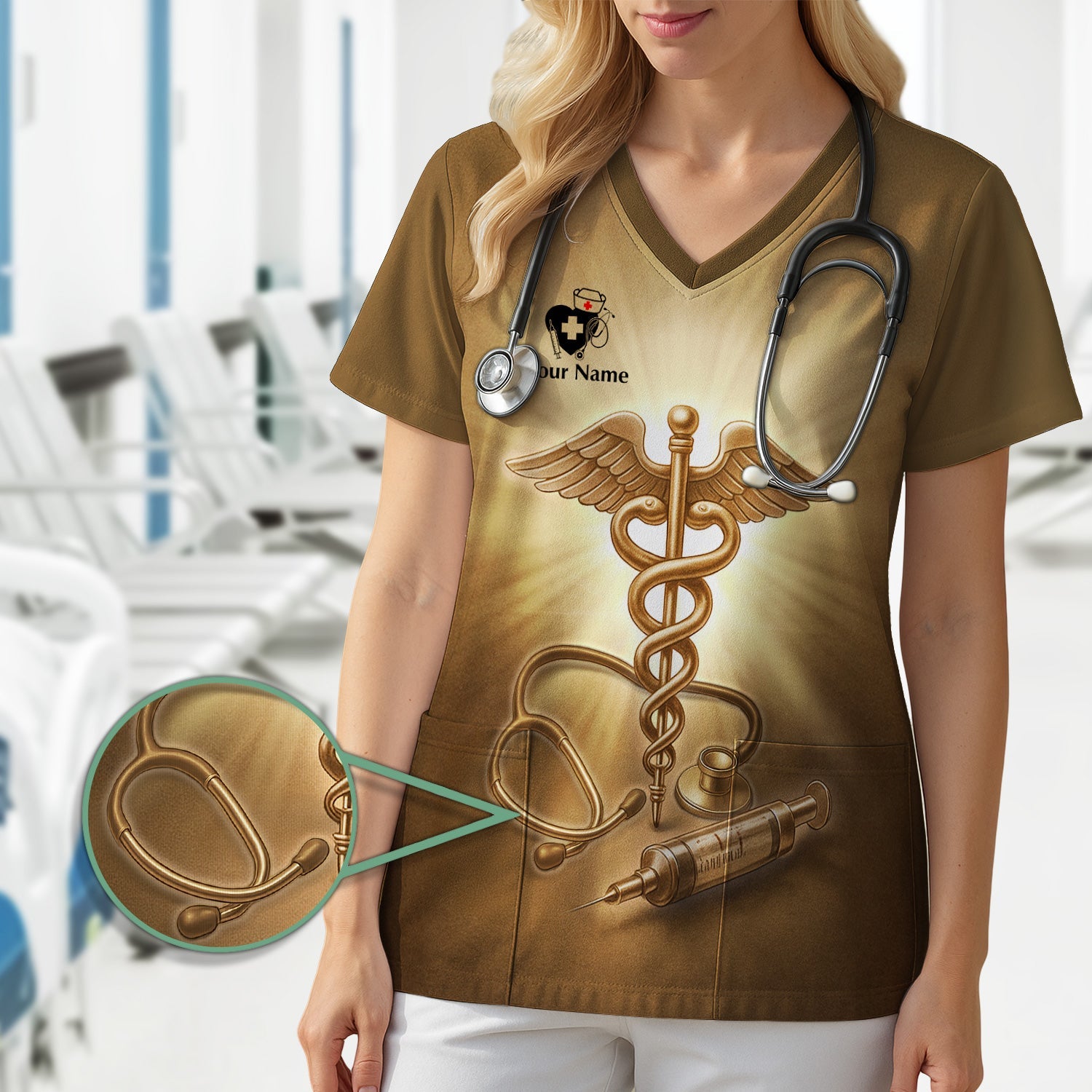 Custom Faith Nurse Shirt with Medical Cross - Inspirational Christian Nurse Graphic Tee - Gift for RN, CNA, LPN, Healthcare Worker