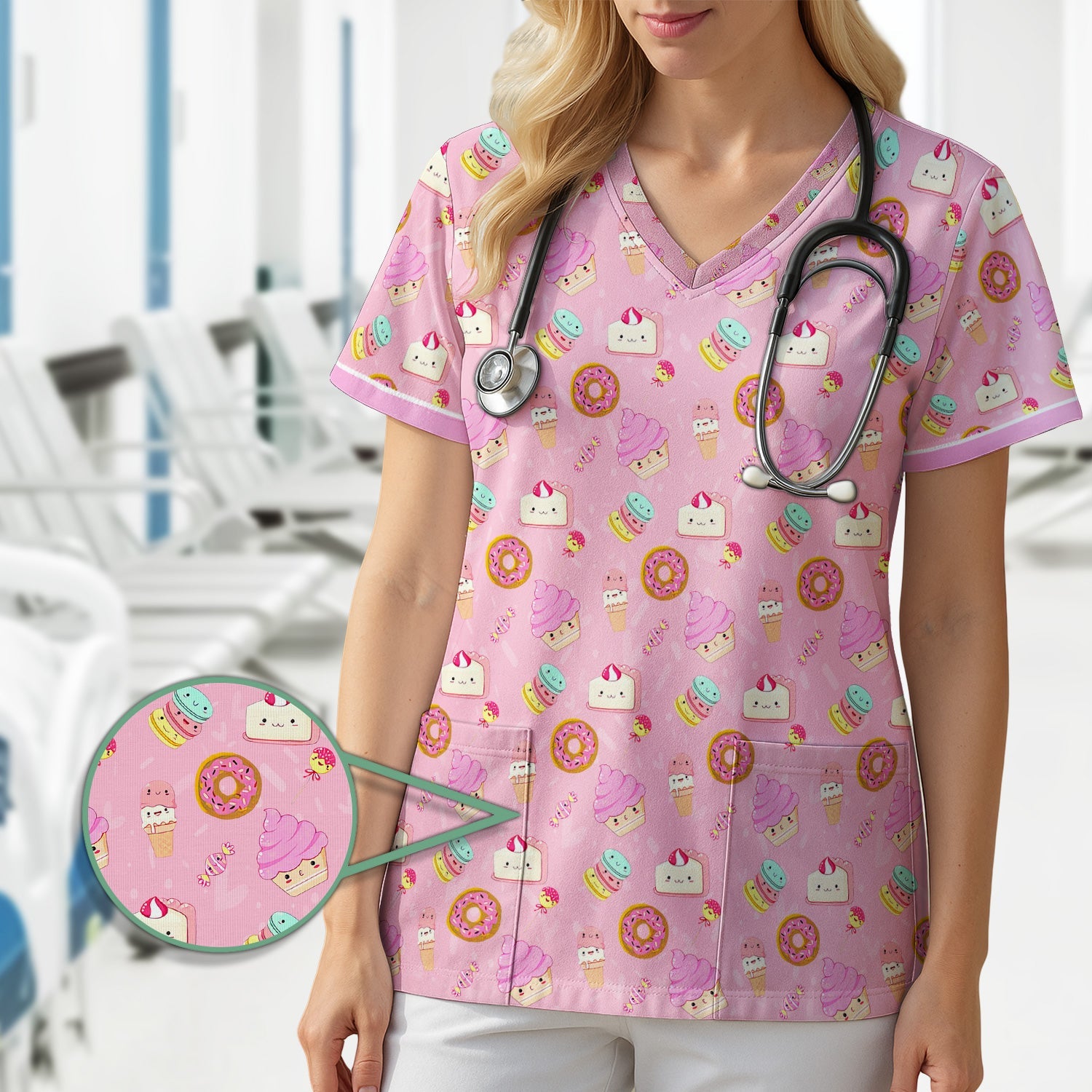 Personalized Ice Cream & Donut Shirt  - Sweet Graphic Tee for Nurses - Gift for RN LPN Healthcare Workers