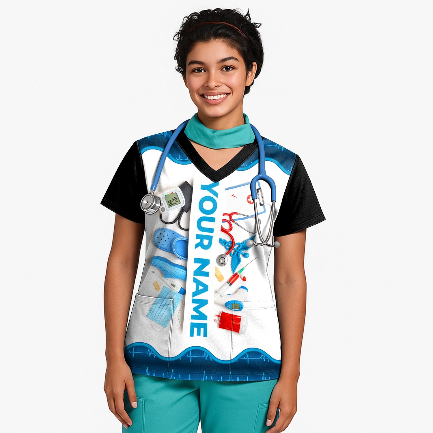 Personalized Nurse Nutrition Facts Shirt - Funny Custom Name RN CNA LPN Tee - Medical Supply Graphic Gift for Women Healthcare Workers Who Are Miracle Workers