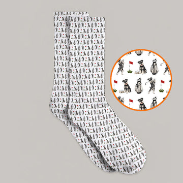 Funny Miniature Schnauzer Golf Socks, Schnauzer Pattern Golf Sock, Gift For Golf Lovers