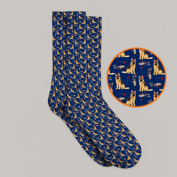 German Shepherd Golf Socks, Funny German Pattern Golf Sock, Golf Gift For Golfers