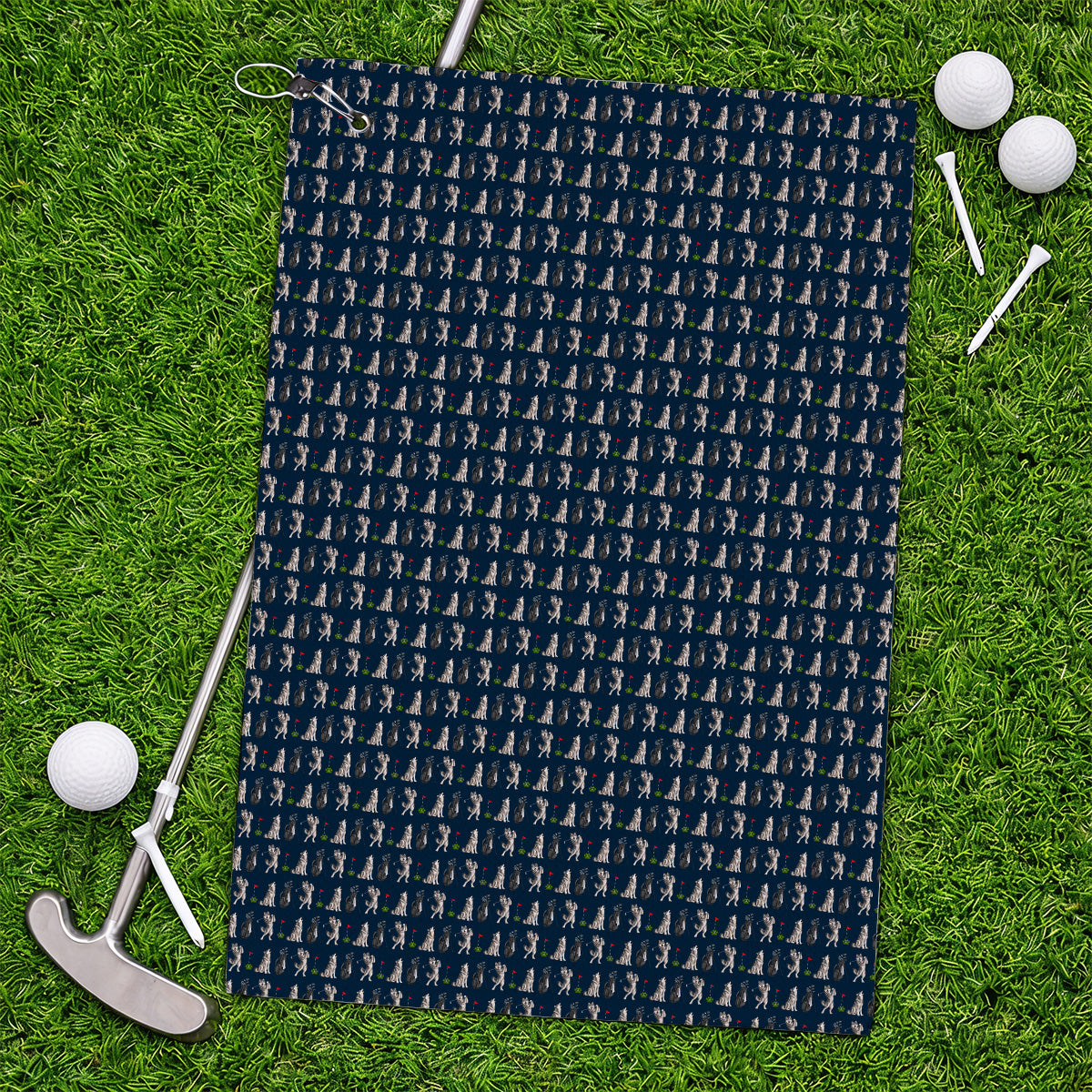 Wolf Golf Towels, Funny Wolf Golf Pattern Towel, Wildlife Lover Golf Gift for Golfer