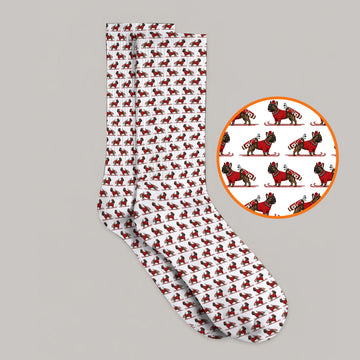 French Bulldog Holiday Golf Socks, Christmas Dog Pattern Golf Sock, Festive Golf Gift for Golfers