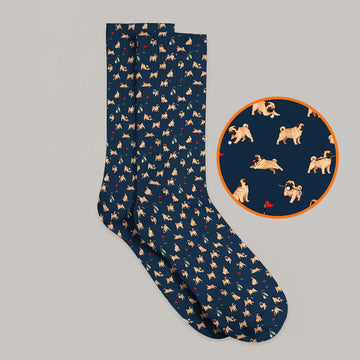 For Dog Lovers Crazy Pug Golf Socks, Pug Pattern Golf Sock, Golf Gift For Golfers