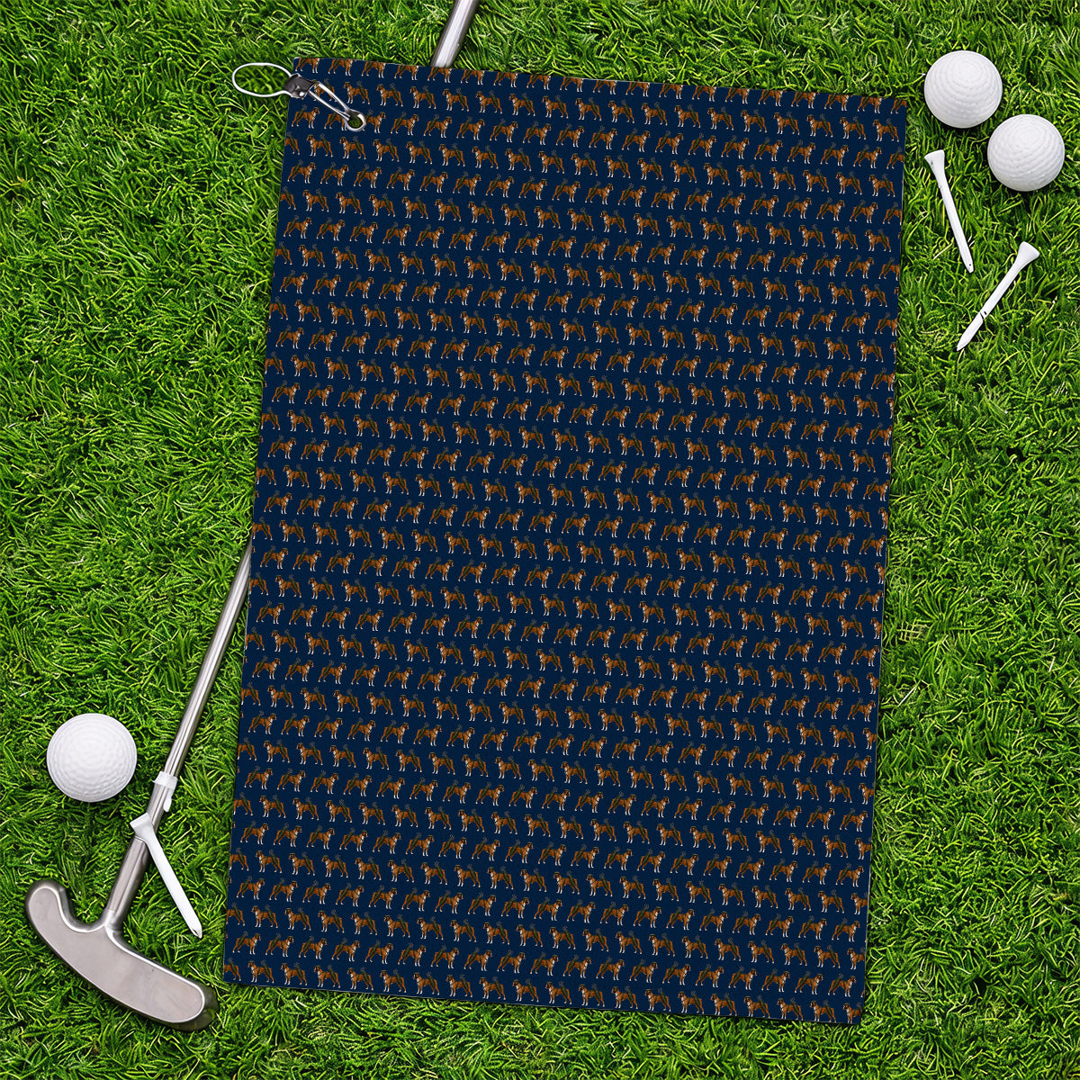 Boxer Dog Golf Towel, Boxer Pattern Golf Towels for Golfer, Golf Gift For Dog Owners