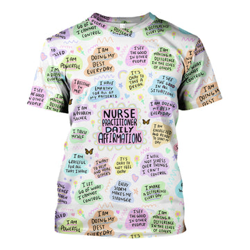 Personalized Nurse Practitioner Shirt - Daily Affirmations Pastel Design - Motivational Gift for RN LPN CNA Women