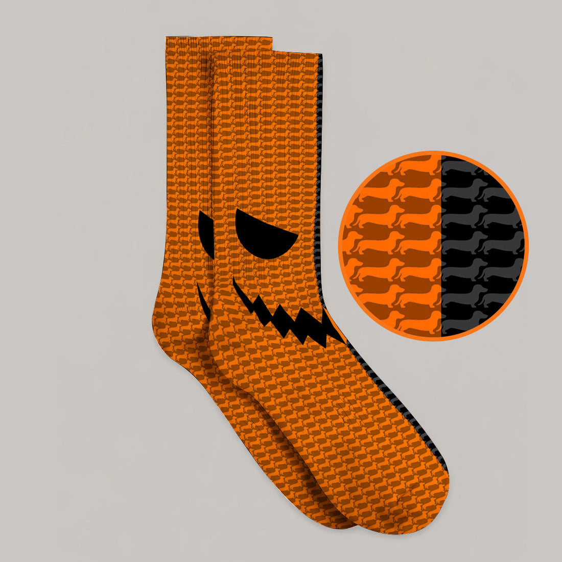 Halloween Dachshund Socks, Crazy Wiener Dog Pattern Golf Sock, Golf Gifr For Golfer