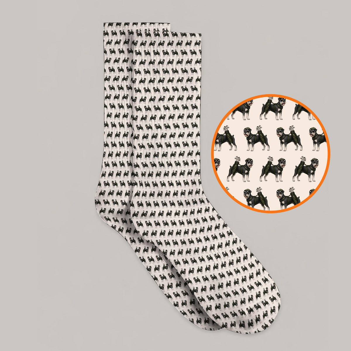 Miniature Schnauzer Golf Cart Sock, Funny Golf Schnauzer Pattern Golf Socks, Gift For Golf Lovers