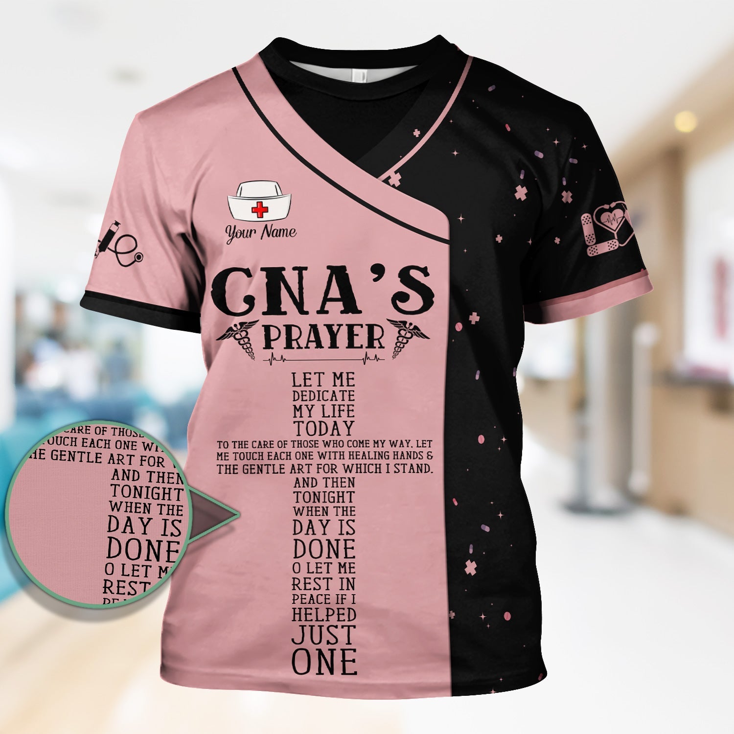 Custom Inspirational Nurse Shirt - CNA's Prayer Graphic Tee - Thoughtful Gift for Healthcare Workers & Nursing Assistants