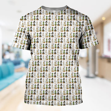 Funny Nurse Halloween T-Shirt - Cute Duck in Halloween Costumes Pattern Design - Gift for Women RN LPN & Healthcare Workers