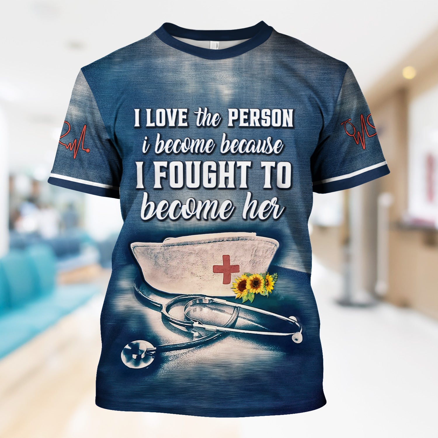 Personalized Inspirational RN Nurse Shirt - I Fought to Become Her Quote - Custom Name Gift for Registered Nurses CNA LPN