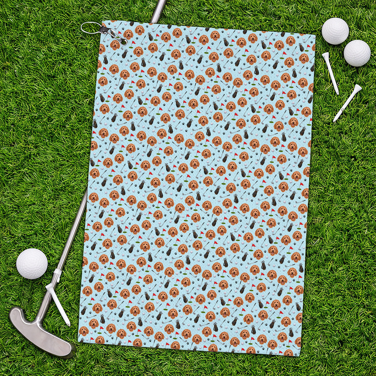 Goldendoodle Golf Towels, Crazy Doodle Dog Pattern Golf Towel, Golf Gift For Golfers