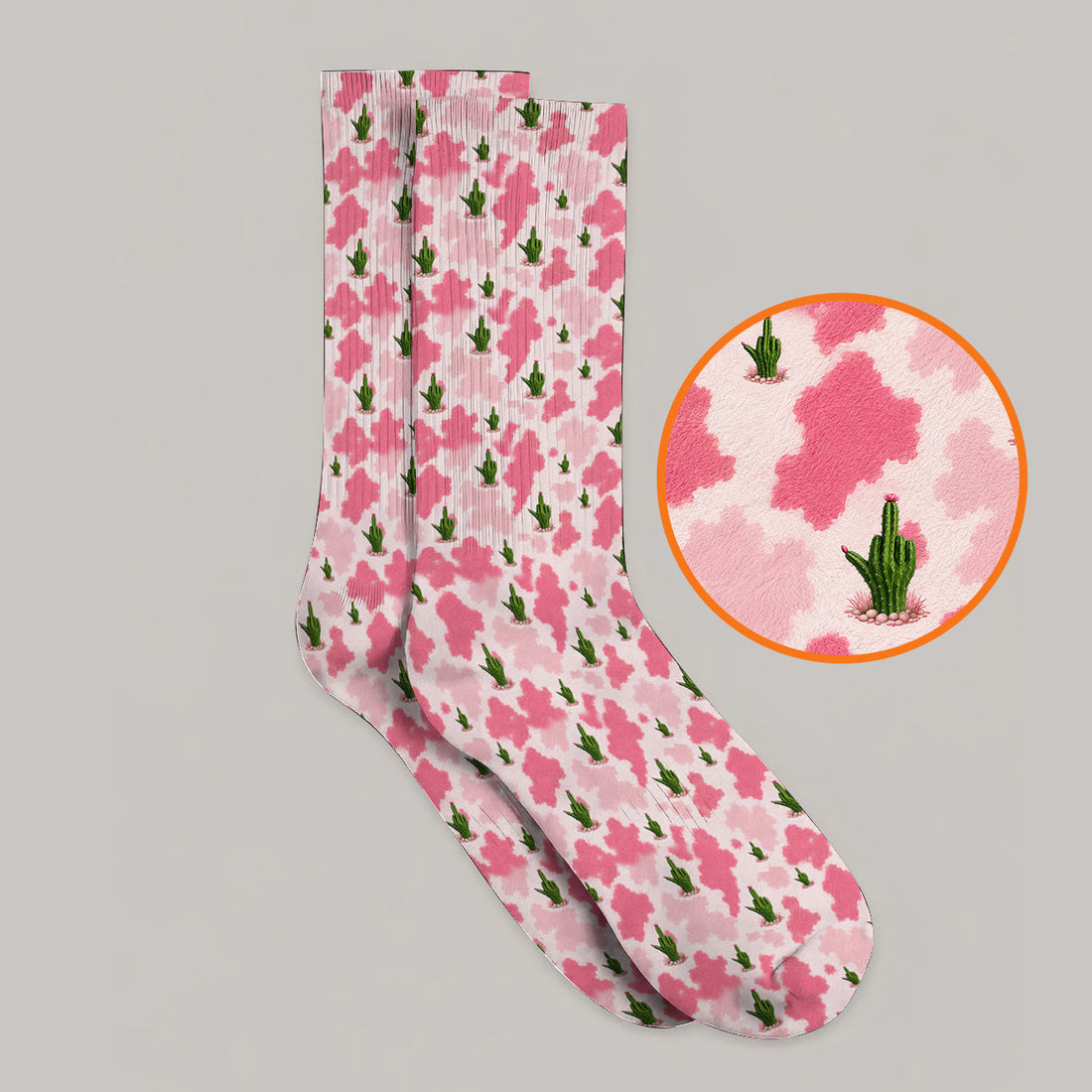 Funny Cowgirl Cactus Golf Socks, Pink Western Pattern Golf Sock, Cute Cowgirl Golf Gift For Golfers