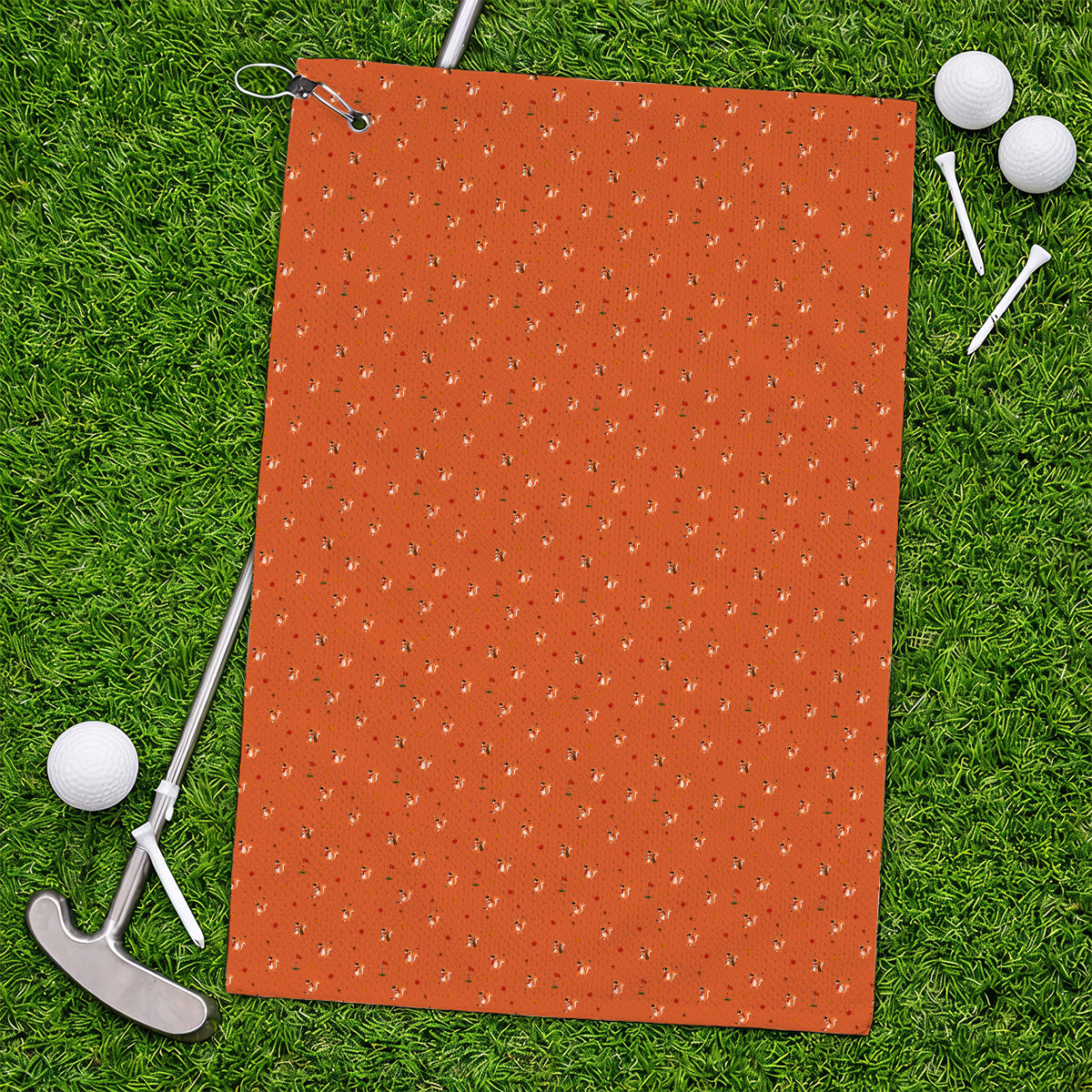 Fall Pattern Golf Towels, Autumn Squirrel Golf Towel, Crazy Golf Gift For Golfer
