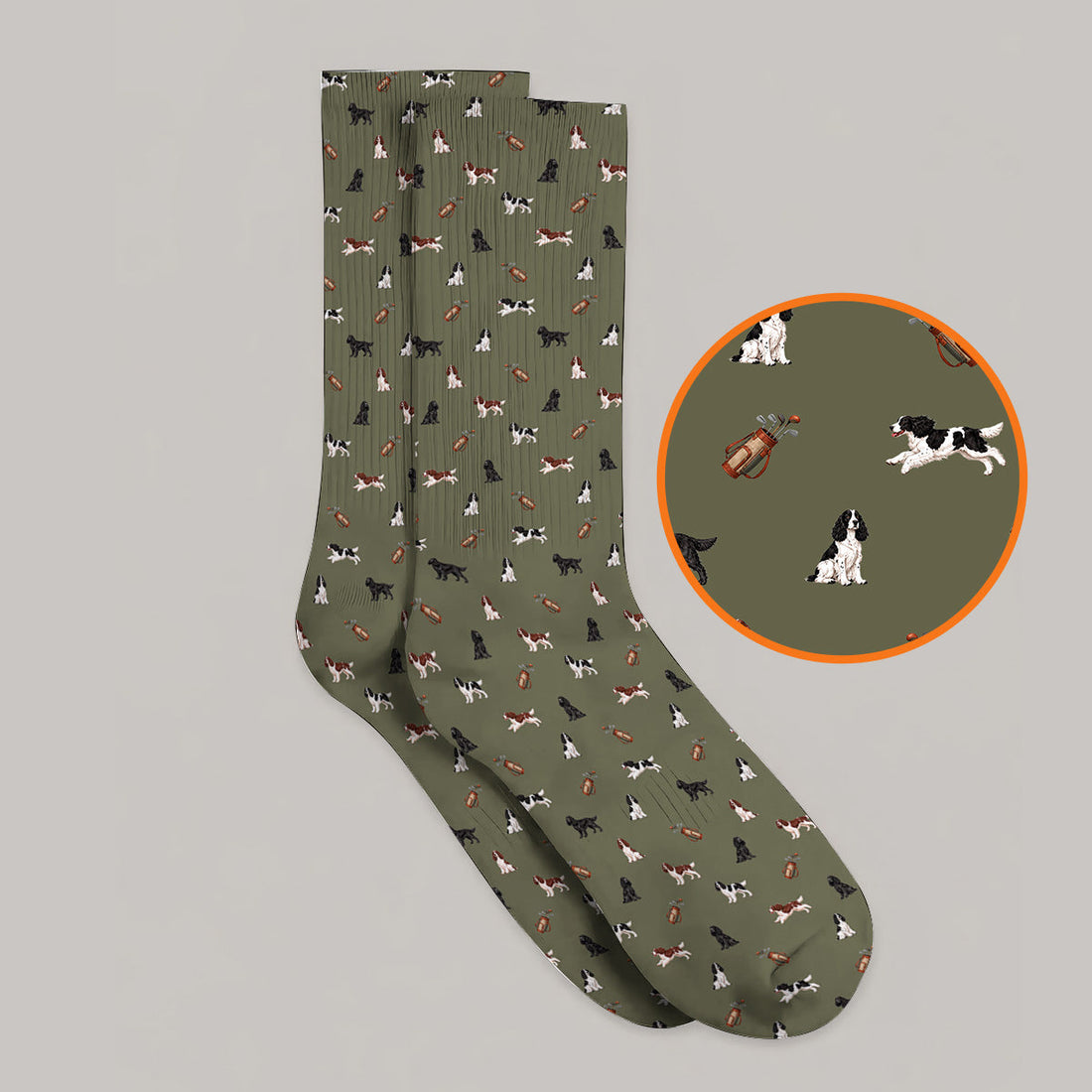 English Springer Spaniel Golf Socks, Funny Dog Pattern Golf Sock, Golf Gift For Golfers