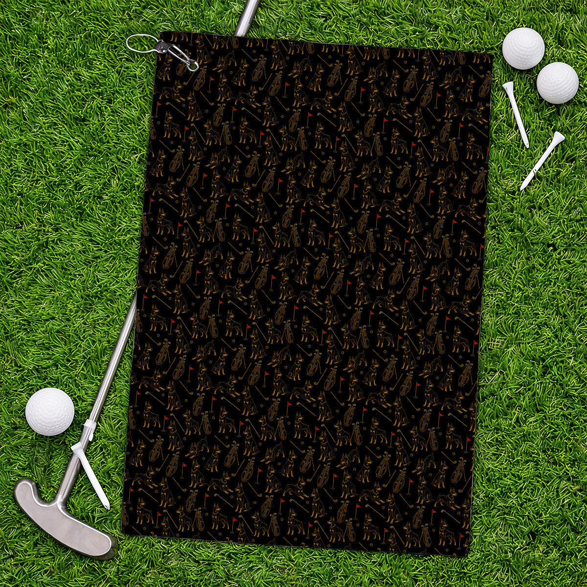 Crazy Doberman Golf Towel, Doberman Pattern Golf Towels, Golf Gift For Golfer
