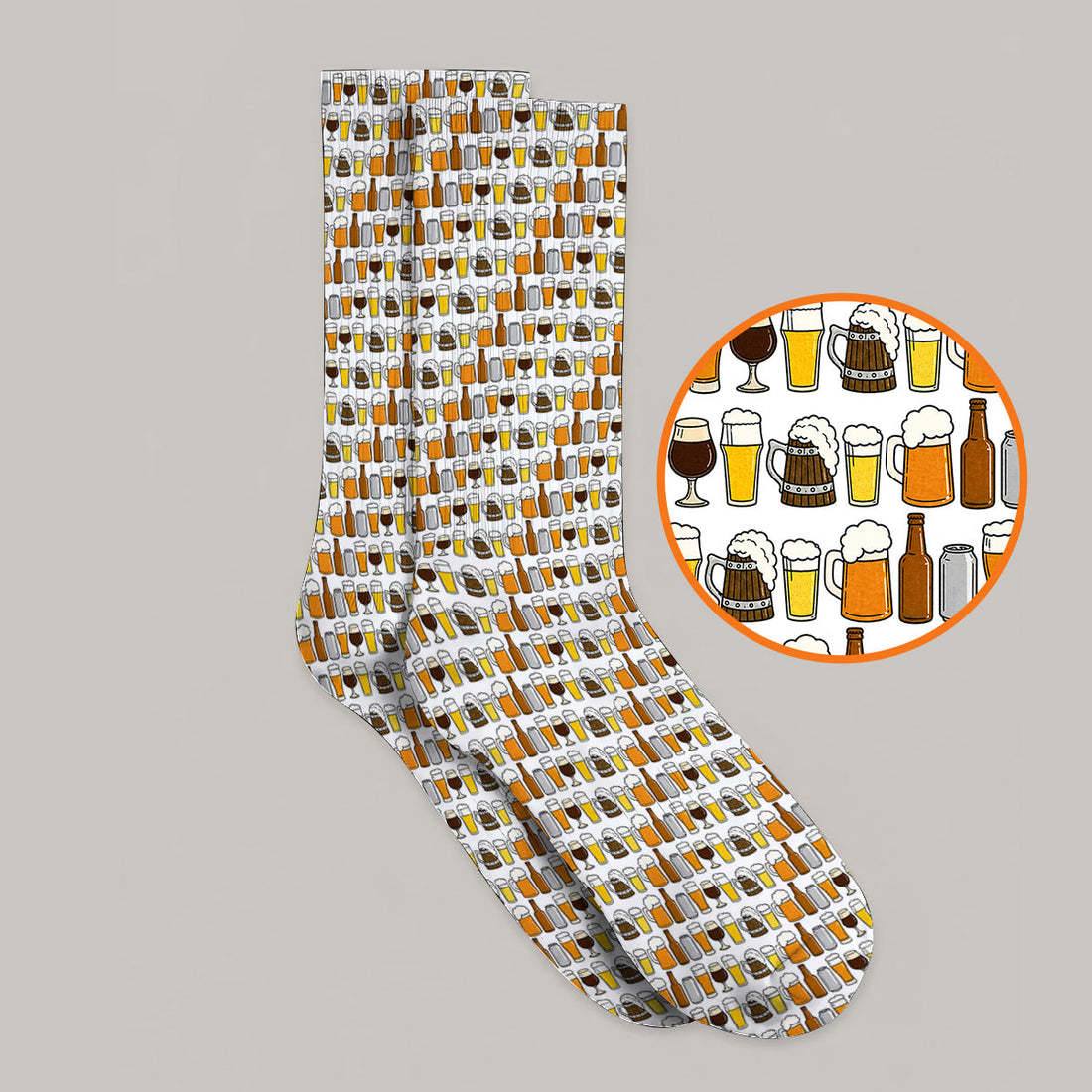 Beer Pattern Golf Socks, Funny Beer Lover Golf Sock, Golf Gift For Beer Lovers