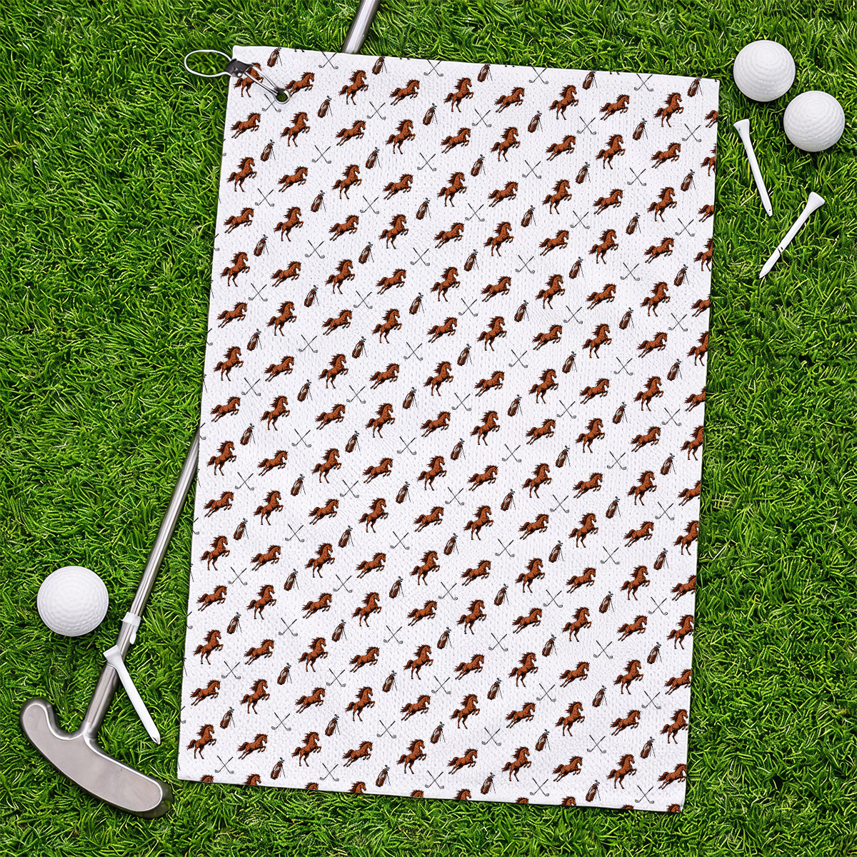 American Quarter Horse Golf Towels, Horse Pattern Golf Towel for Equestrian Lovers, Western Horse Golf Gift for Golfers