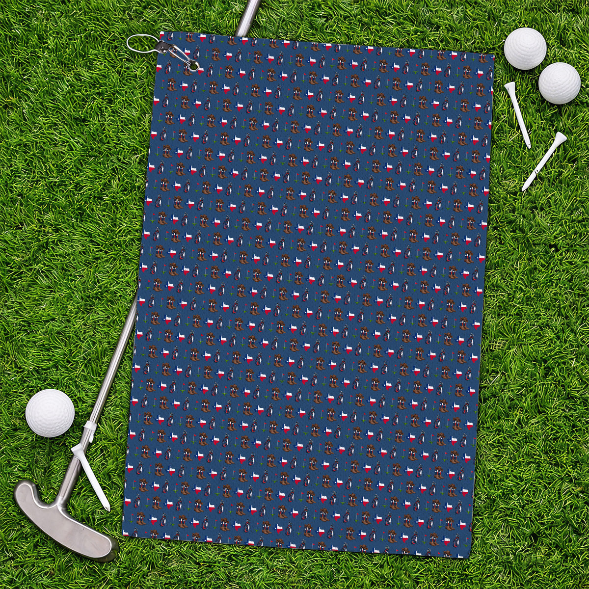 Texas Cowboy Golf Towels, Western Texas Golf Pattern Towel, Crazy Golf Gift For Golfer