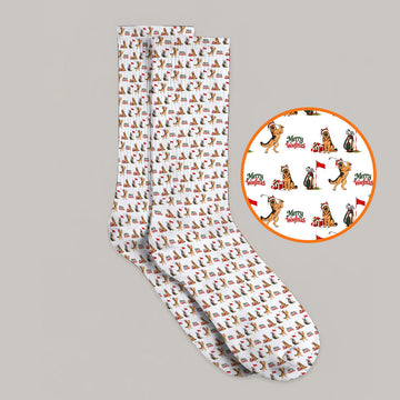 Merry Woofmas German Shepherd Golf Socks, Christmas Dog Pattern Golf Sock, Xmas Golf Gift For Dog Lovers
