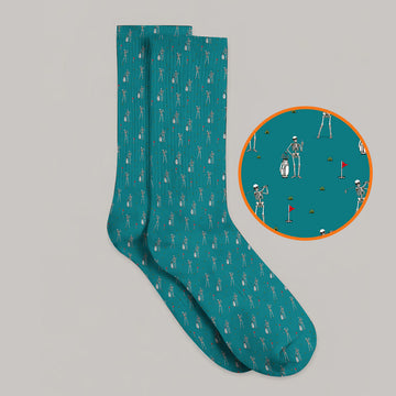 Funny Skeleton Golf Socks, Skeleton Pattern Golf Sock, Golf Gift For Golfer