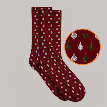 Christmas Tree Pattern Golf Socks, Xmas Golf Sock, Funny Golf Gift For Golfer