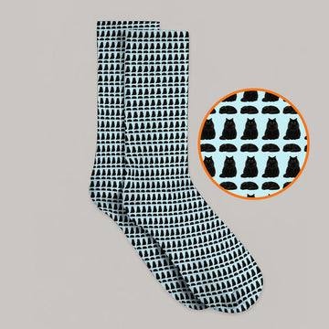 Black Persian Cat Golf Socks, Cute Black Persian Pattern Golf Sock, Golf Gift for Cat Lovers