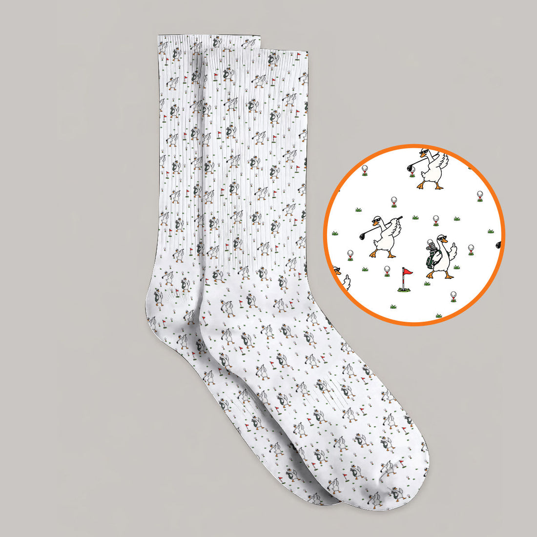 Crazy Goose Golf Socks, Goose Golf Pattern Sock, Unique Golf Gift for Golfers