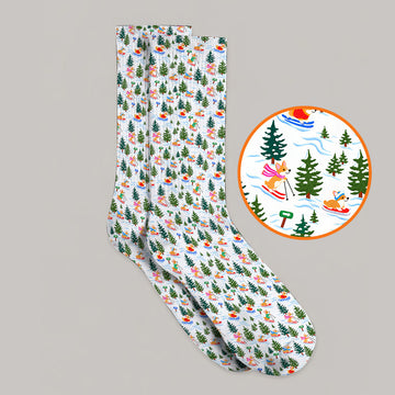 Corgi Christmas Golf Socks, Xmas Corgi Pattern Golf Sock, Funny Golf Gift For Golfers