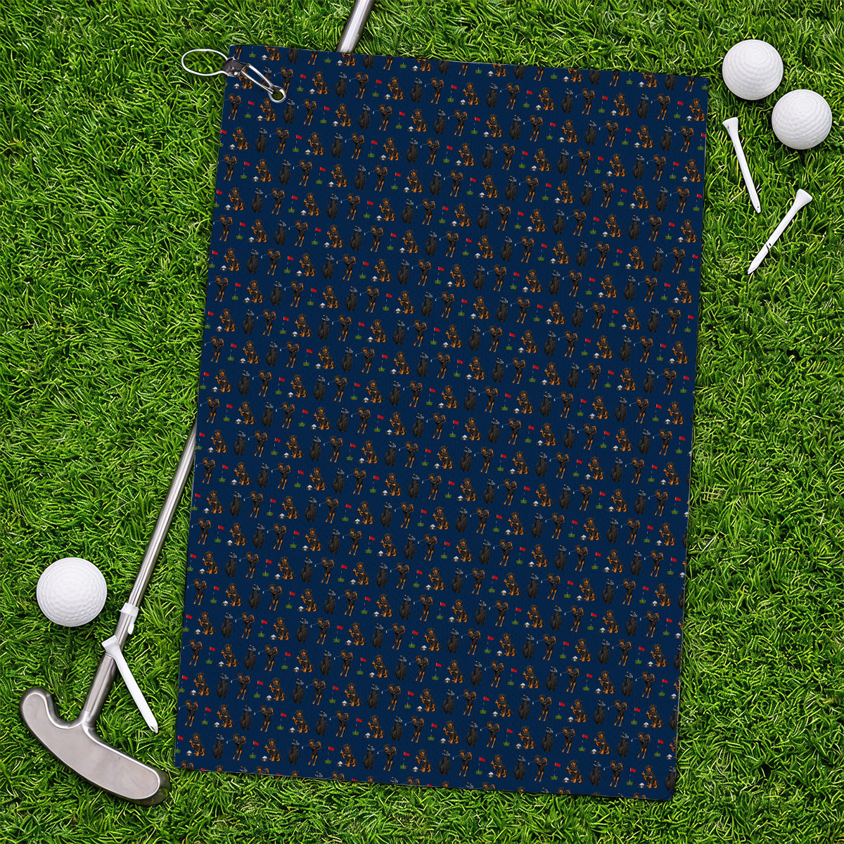 Funny Rottweiler Golf Towels, Rottweiler Pattern Golf Towel, Dog Dad Golf Shirt