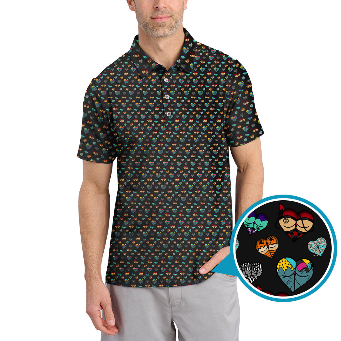Halloween Pattern Golf Shirt, Funny Boobs Golf Shirt, Crazy Golf Shirt For Golfer