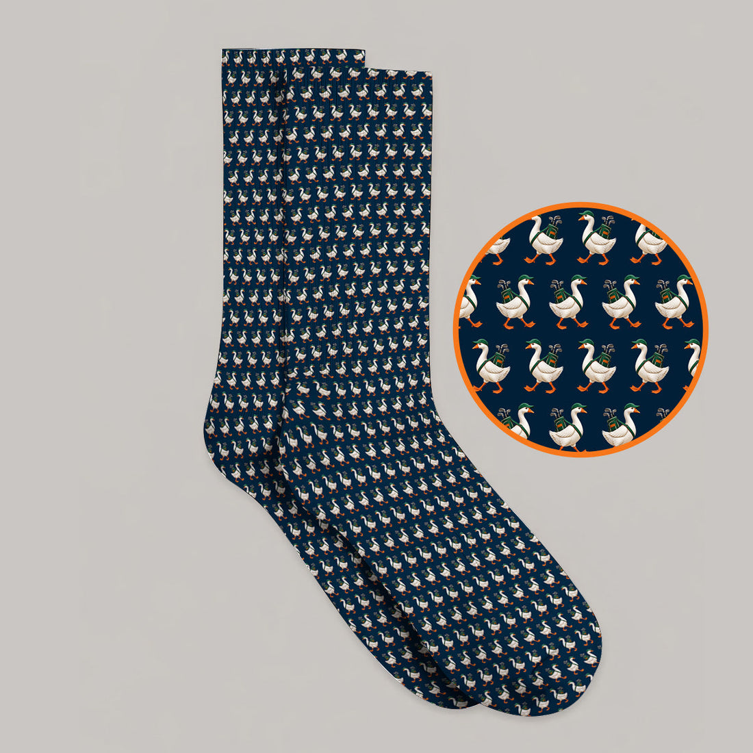 Walking Goose Golf Socks, Funny Goose Pattern Golf Sock, Golf Gift For Golfer