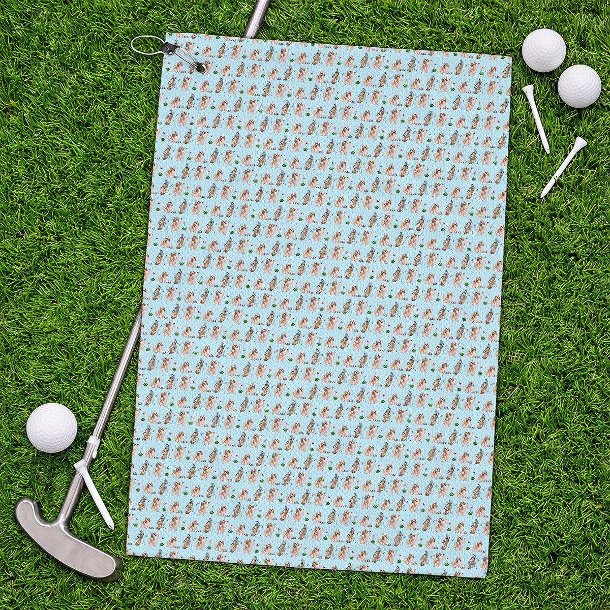 Havanese Golf Towels, Funny Havanese Pattern Golf Towel, Golf Gift For Dog Lovers