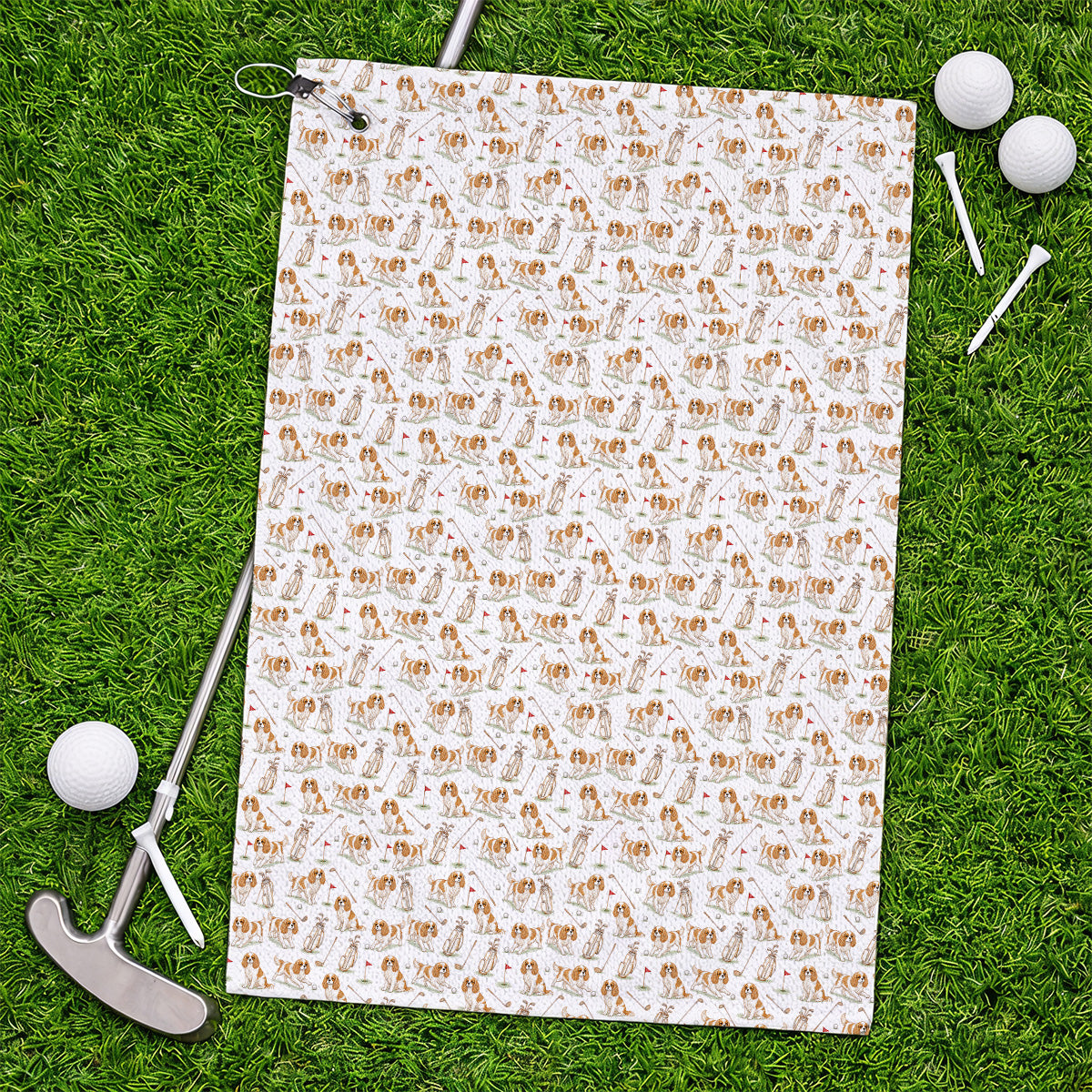 Crazy Cavalier King Charles Spaniel Golf Towel, Funny Cavalier Golf Towels, Golf Gift For Golfer