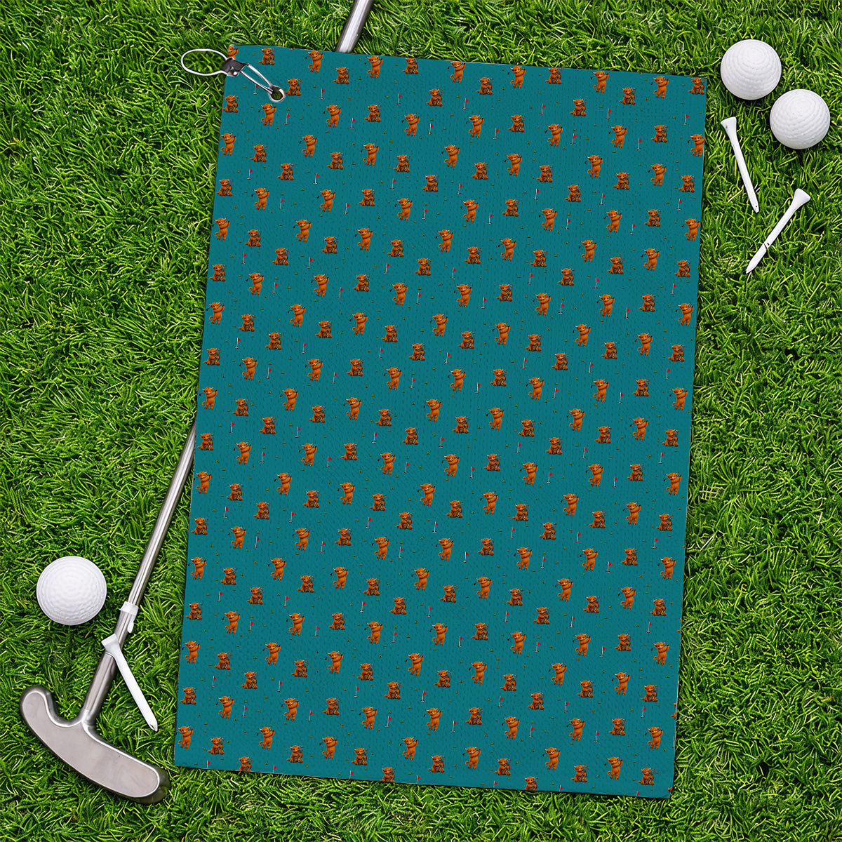 Highland Cow Swing Towels, Highland Cow Golfer Towel, Crazy Golf Gift For Golfer