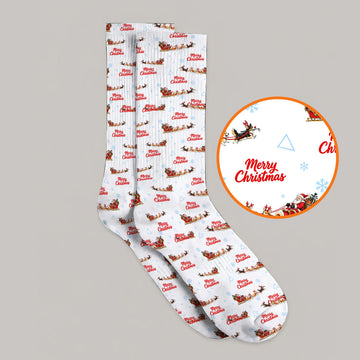 Corgi Christmas Pattern Golf Socks, Funny Corgi Golf Sock, Xmas Golf Gift For Golfers